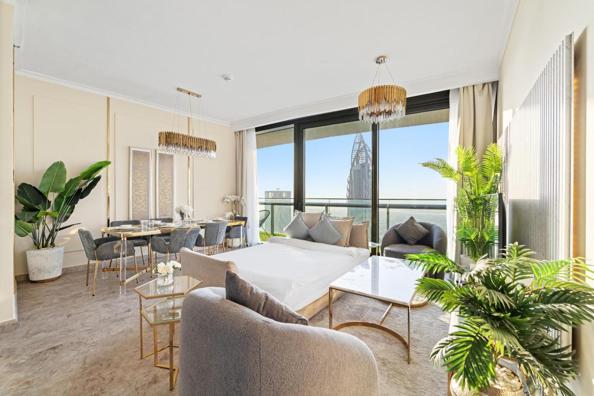 First Class 2Br With Full Dubai Skyline & Sea View Exterior photo
