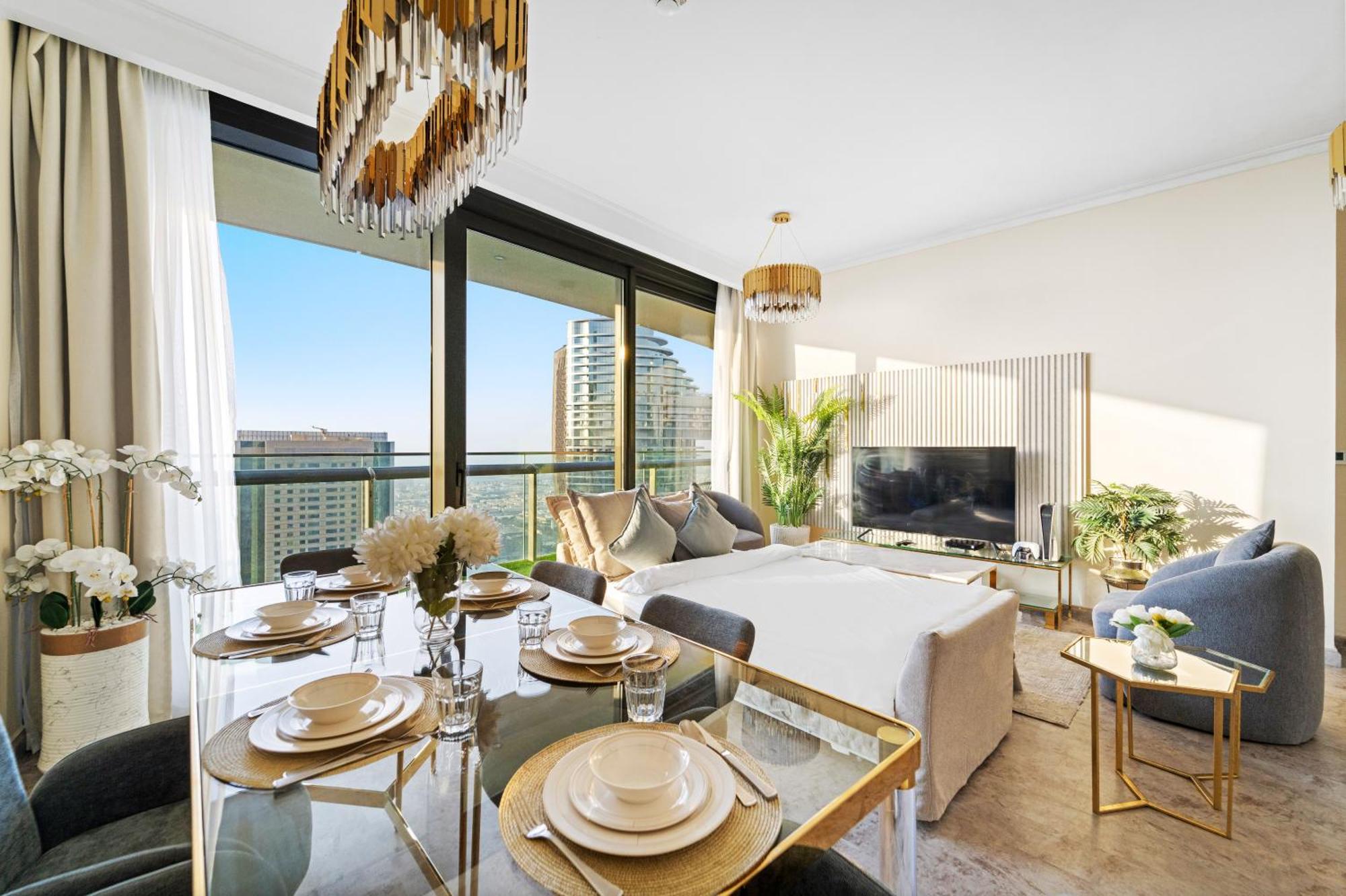 First Class 2Br With Full Dubai Skyline & Sea View Exterior photo
