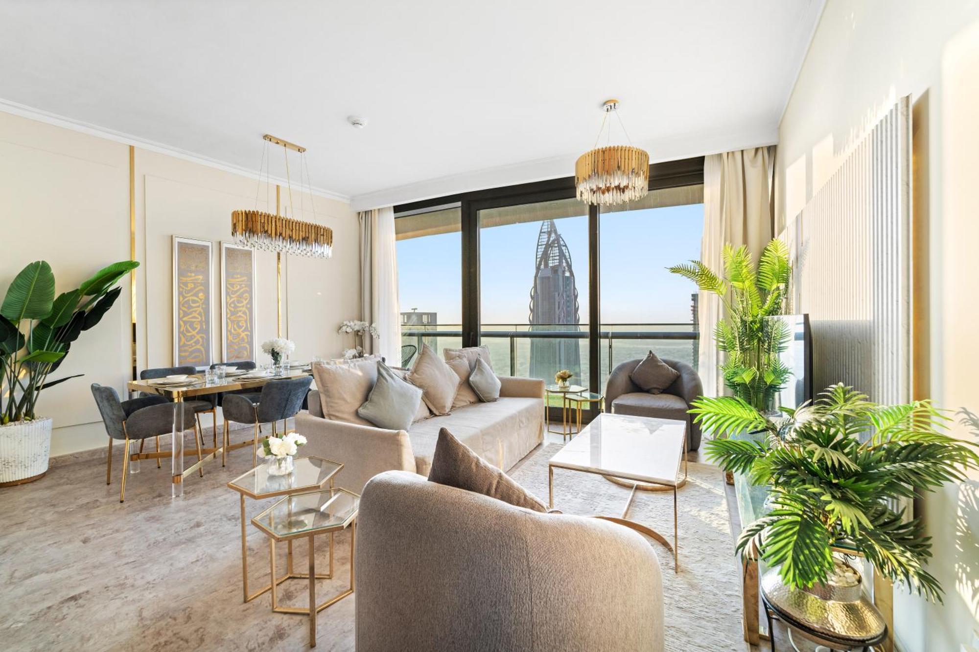 First Class 2Br With Full Dubai Skyline & Sea View Exterior photo